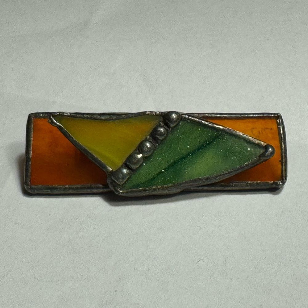 Vintage Stained Glass Brooch